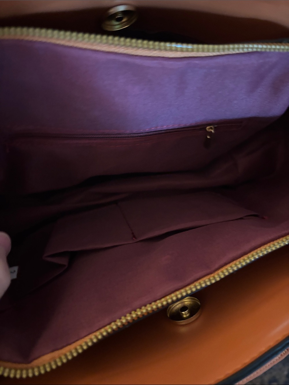 Structured Tan Satchel Handbag - Women Bags - Picture 5 of 5